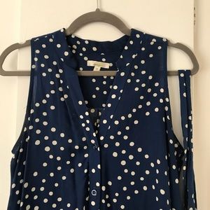 Anthropologie polka dot a-line dress with belt